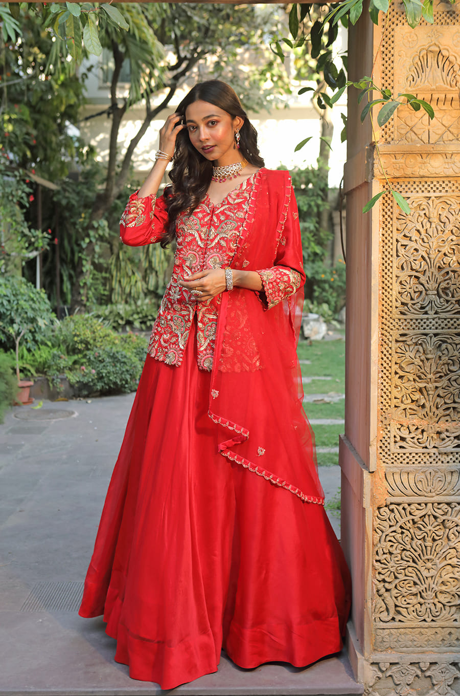 SHORT JACKET SET WITH LEHENGA1
