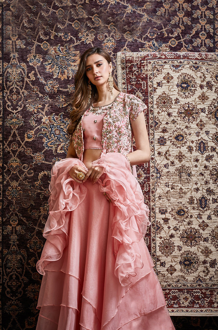 Silk Short Jacket With Skirt Set – Khushboobagri