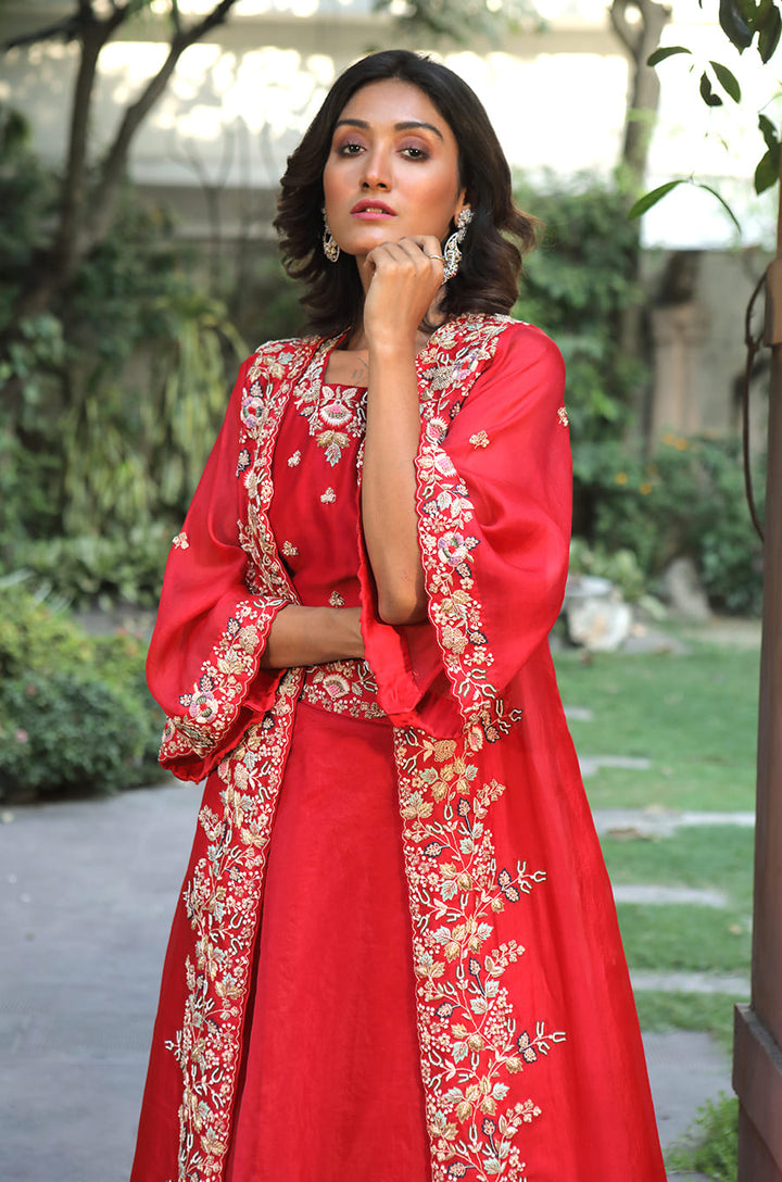 LONG JACKET SET WITH LEHENGA