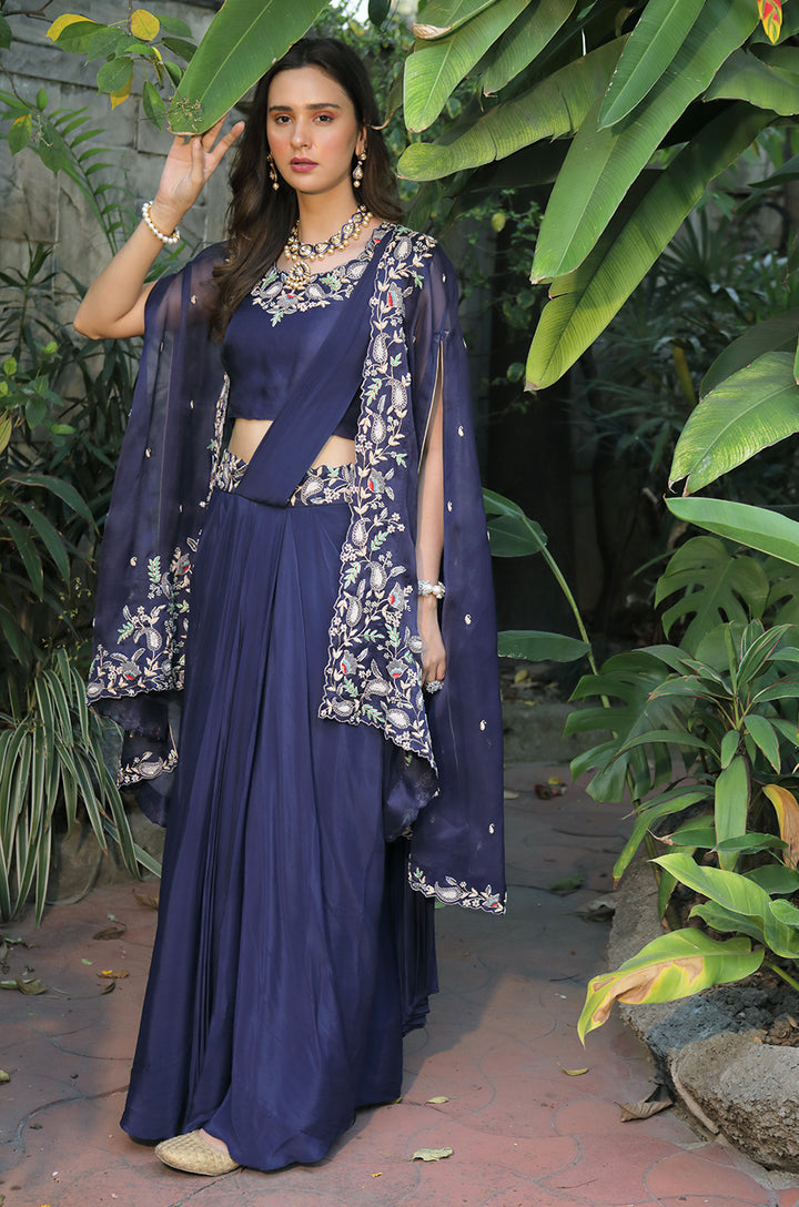 CAPE SET WITH DRAPE SAREE