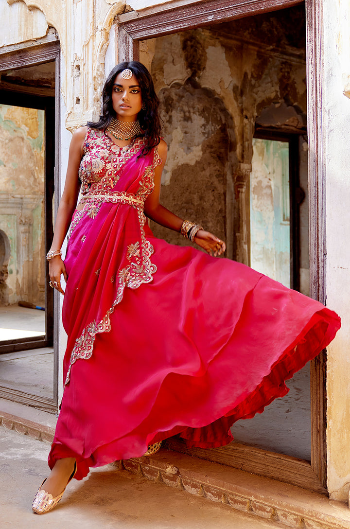 SASH DRAPE LEHENGA SET