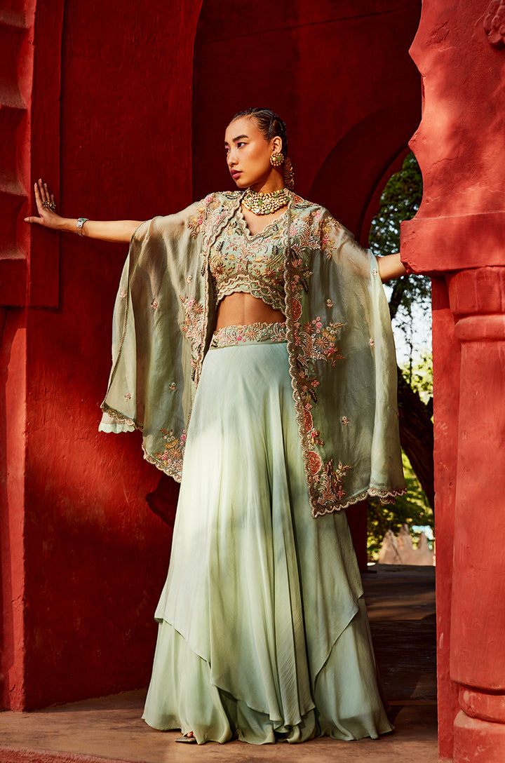 CAPE SET WITH LEHENGA