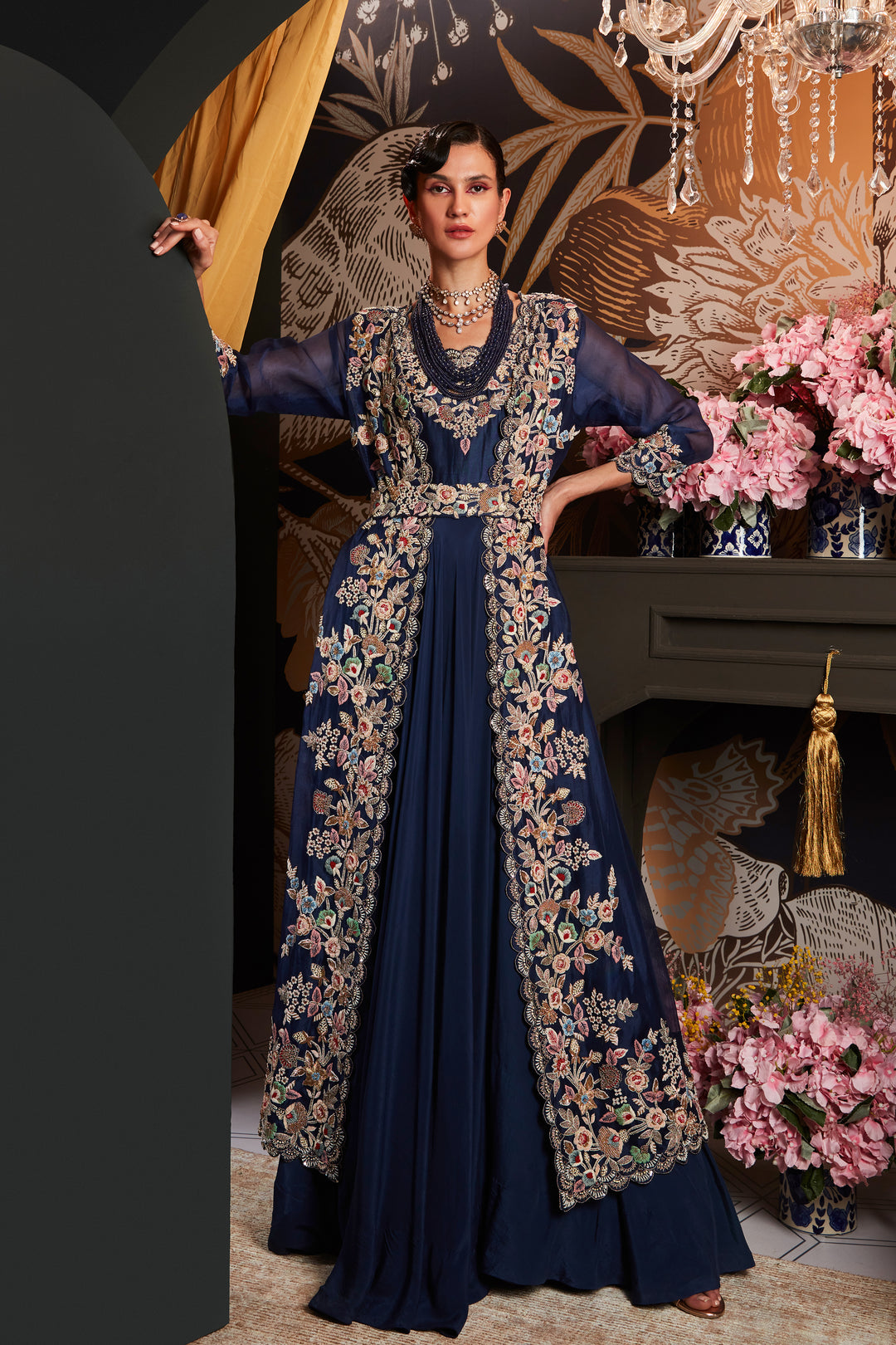 LONG JACKET SET WITH ANARKALI Khushboobagri LONG JACKET SET WITH ANARKALI Khushboobagri