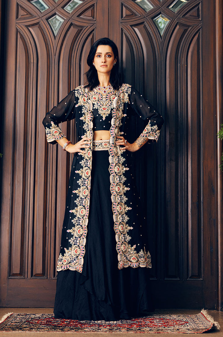 LONG JACKET SET WITH LEHENGA