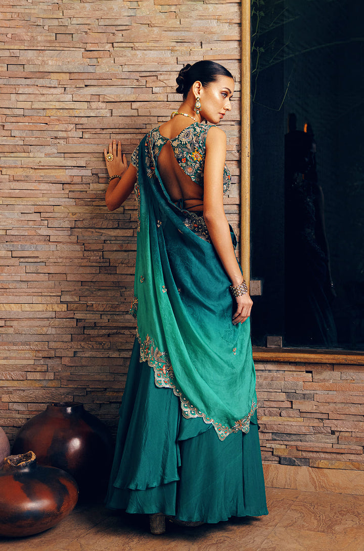 CROSS DRAPE WITH LEHENGA