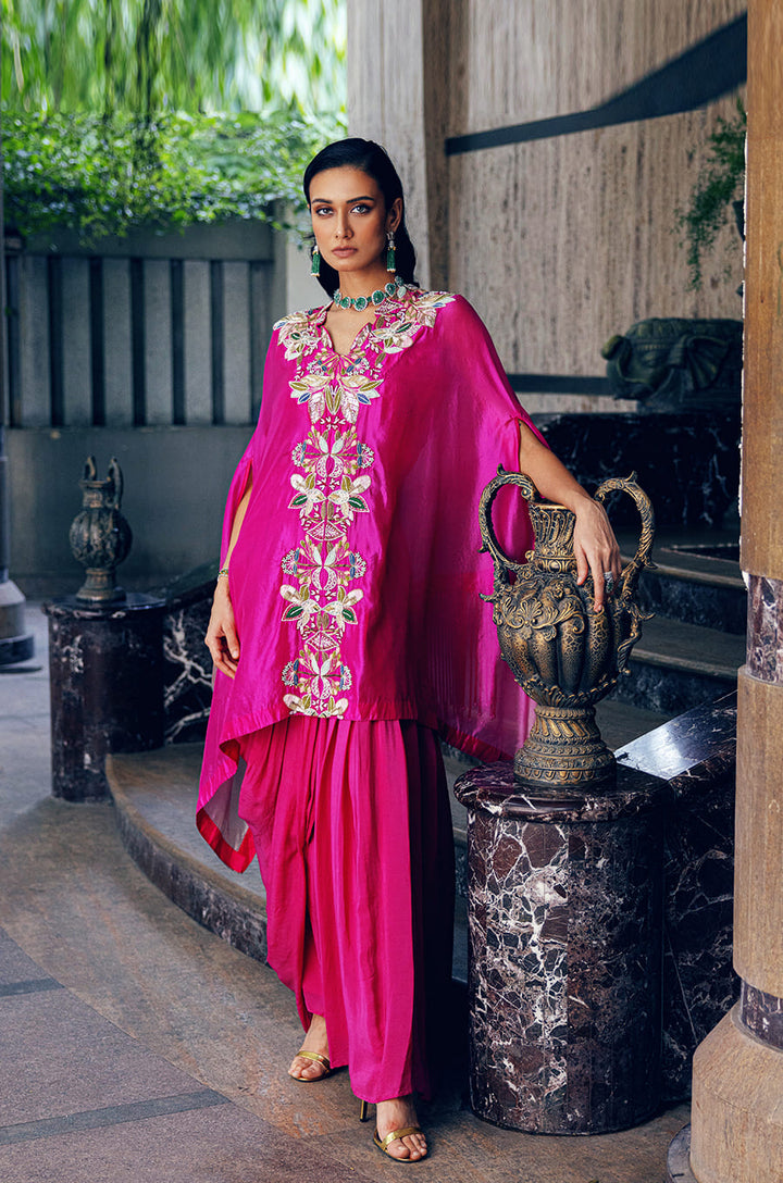 SIGNATURE KAFTAN PAIRED WITH DRAPED SKIRT