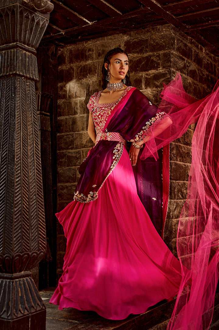 Sash Drape Lehenga Set