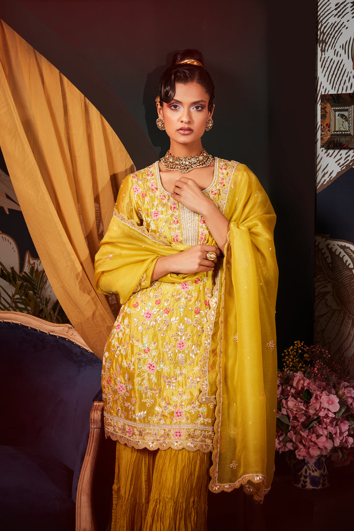 KURTA SET WITH SHARARA AND DUPATTA