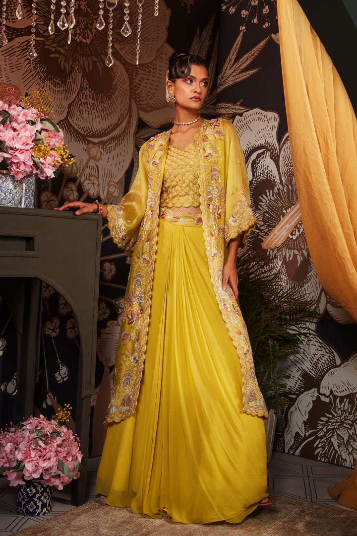 LONG JACKET SET WITH LEHENGA